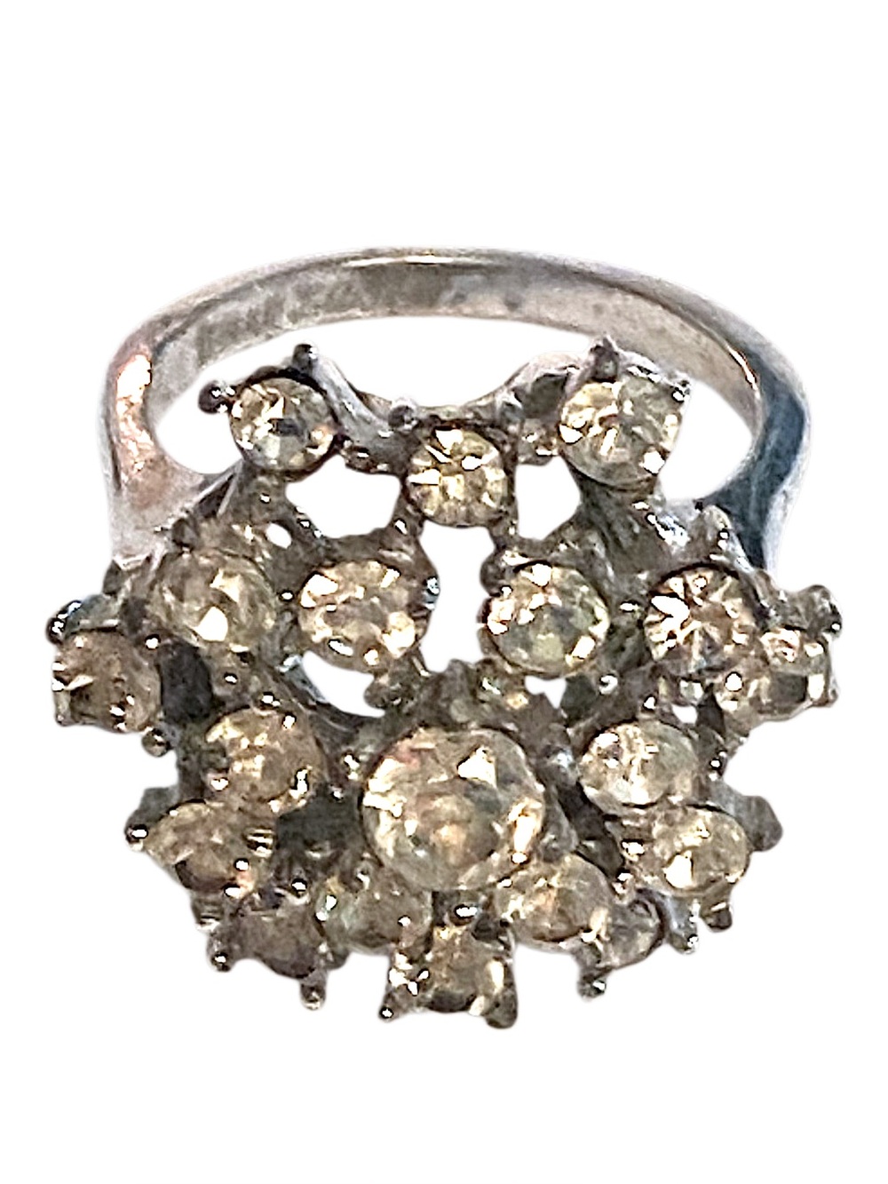 PARK LANE 1960s Vintage Cocktail Ring Silver Statement